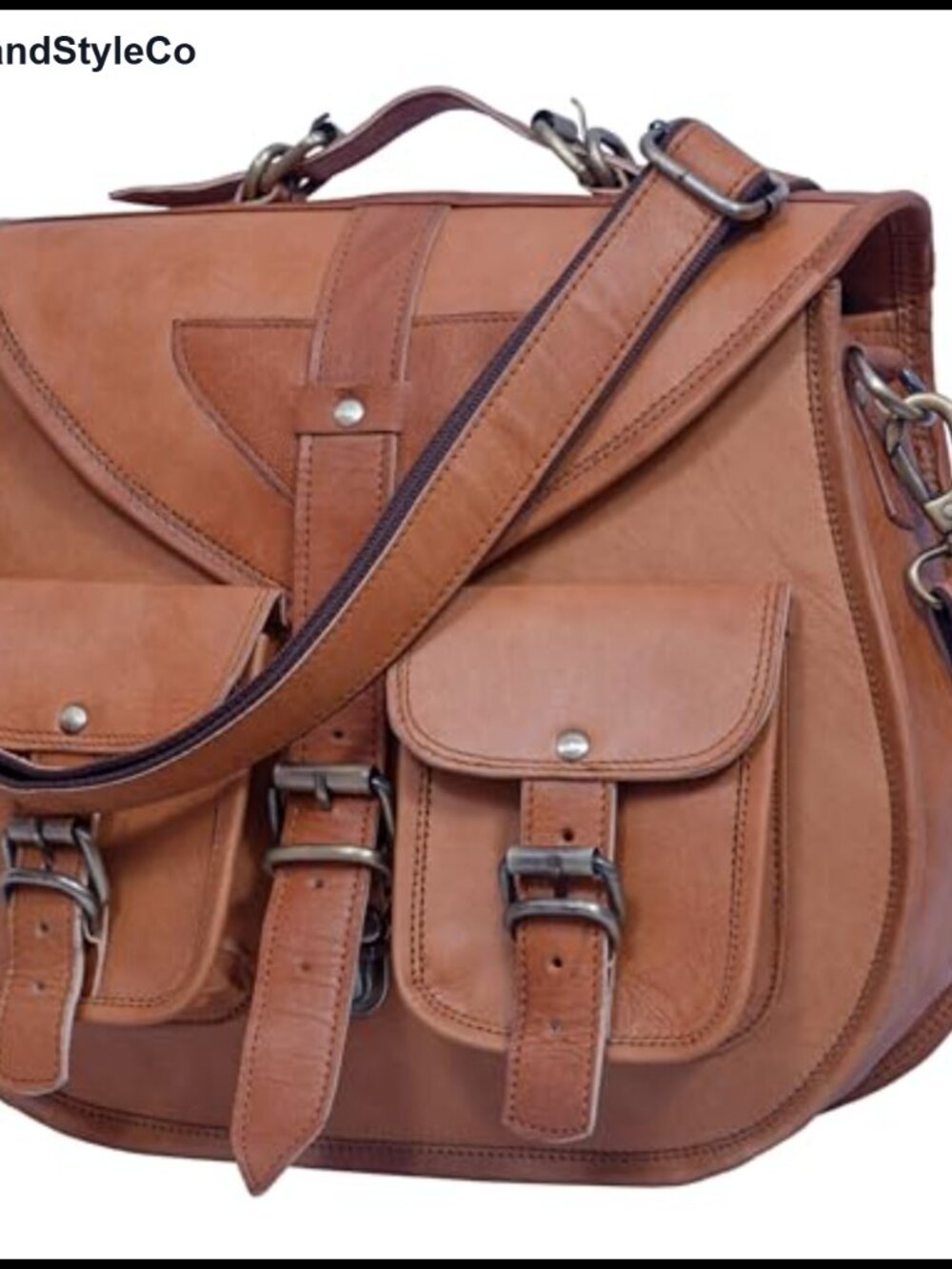 Genuine Leather Satchel Crossbody Messenger Bag for Women Large Shoulder Purse
